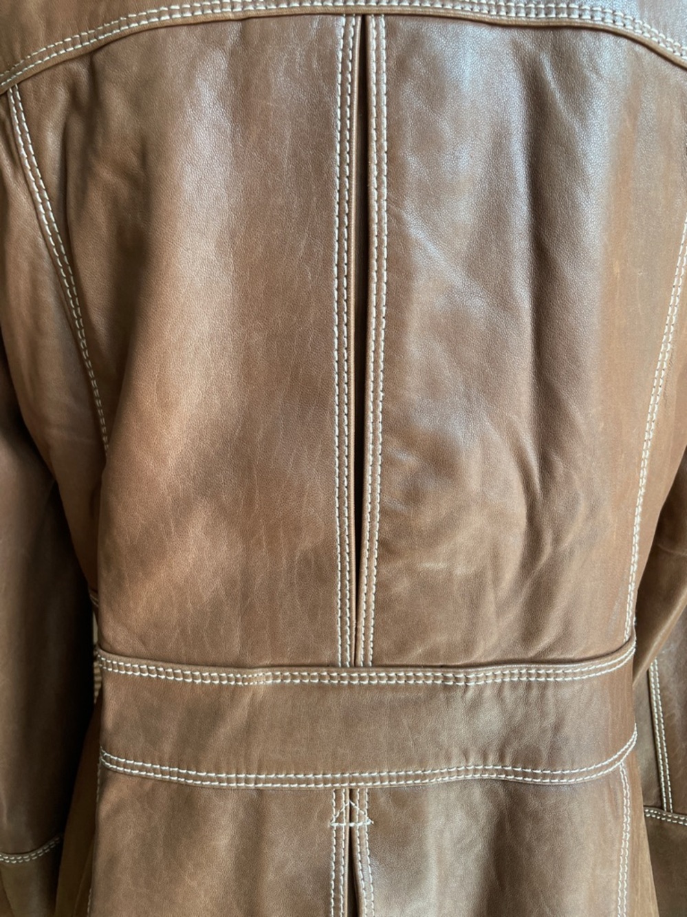 Marc New York Chestnut Brown soft Leather Zip Jacket - Picture 6 of 13